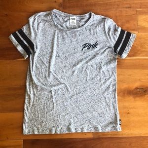 Gray/black tee shirt from Pink Victoria’s Secret.